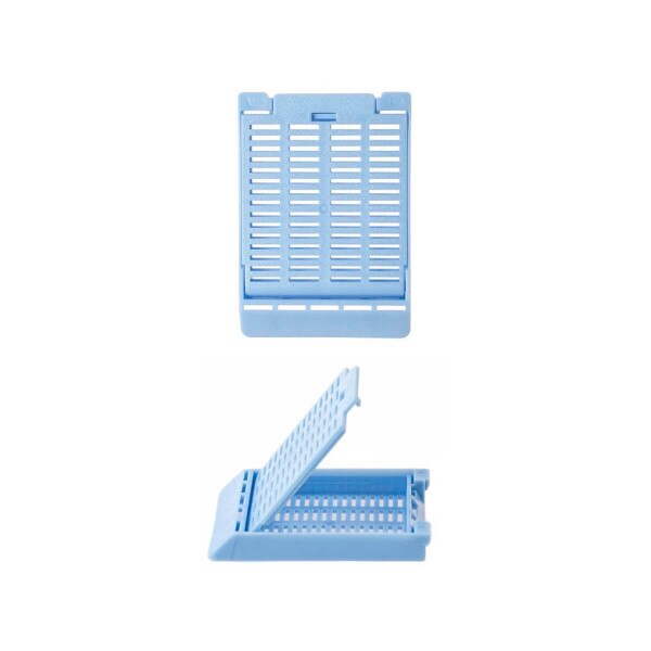 Hinged Tissue Cassette, blue